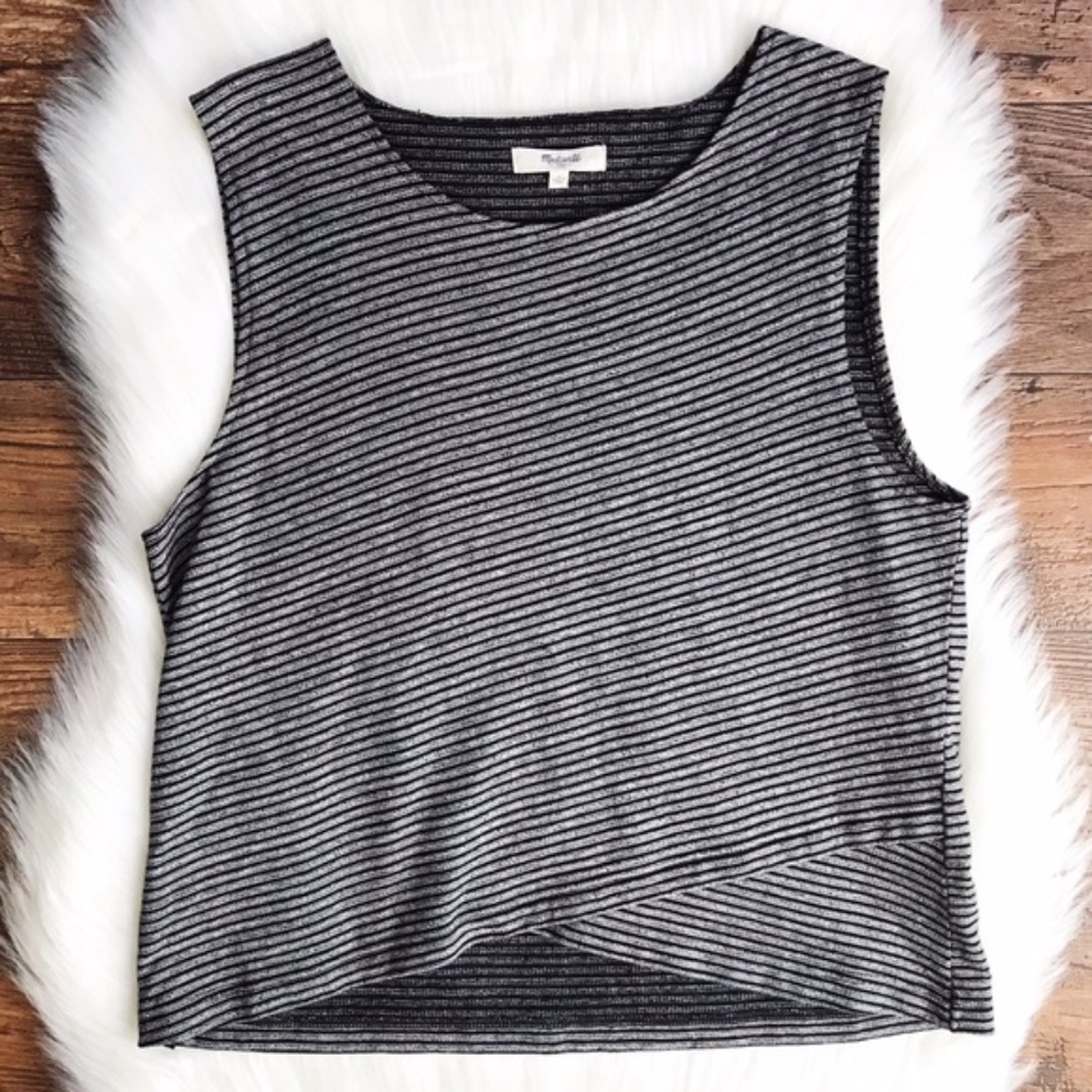 New Madewell Striped Crossover Tank Top